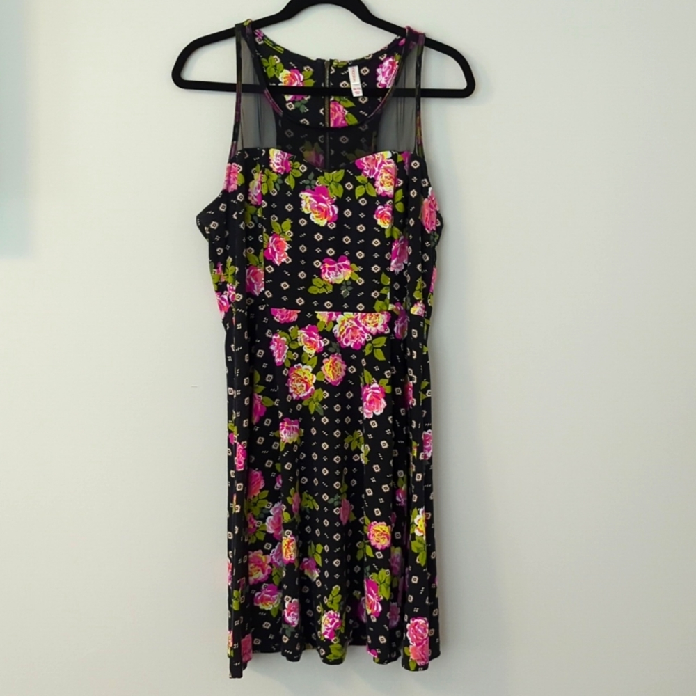 Black Floral Dress XXL